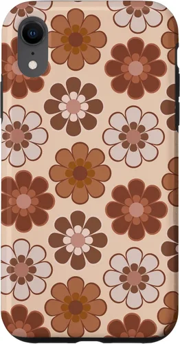 Vista 25 de 70s Retro Floral Pattern in Brown, Tan and Camel Case for iPhone 17