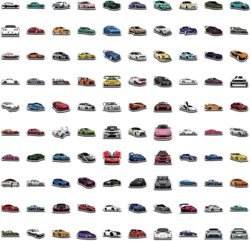 Vista 7 de 200 calcomanías JDM Racing Cars – Impermeable para laptop, botellas, monopatín, guitarra, casco