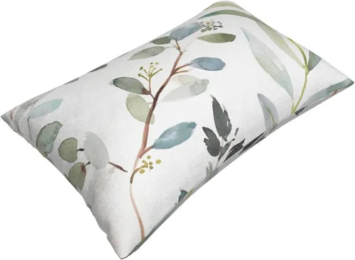 Vista 3 de Funda de almohada de hoja de planta verde, funda de almohada suave de 14 x 20 pulgadas, duradera, de fácil cuidado, decorativas, fundas protectoras
