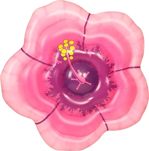 Vista 2 de Canguro Luau Floats; Hibiscus Flower Pool Raft, 6 x 6 ft.