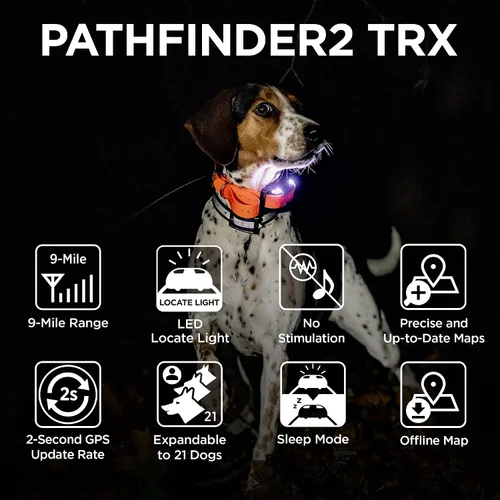 Vista 14 de Dogtra Pathfinder 2 Mini TRX Receptor adicional Perro Rastreador GPS LED Collar Azul Claro Compatible Reloj Inteligente Recargable Impermeable Mapas