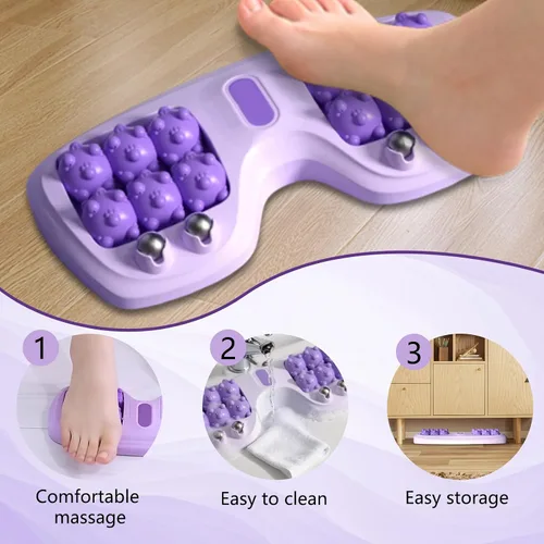 Vista 4 de Rodillo portátil de masaje de doble pie, alivio de la fascitis plantar, terapia de acupresión de doble pie para aliviar el estrés y mejorar la Verde