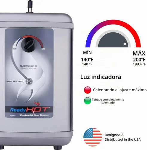 Vista 3 de Ready Hot – Sistema despachador de agua caliente de acero inoxidable., RH-200-F570-CH Grifo de cromo pulido