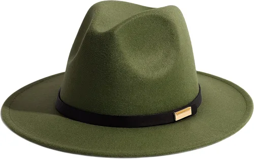 Vista 52 de Sombreros Fedora para hombre, sombrero Panamá de ala ancha con cinturón clásico Unisex Felt Fedora, Adjustable Fit, Breathable Sweatband, All-Day