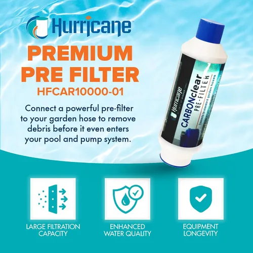 Vista 2 de Hurricane Filters HF-CAR10000-01 - Filtro prefiltro de 10,000 galones para llenar tu bañera de hidromasaje, spa y piscina, baño de mascotas y más