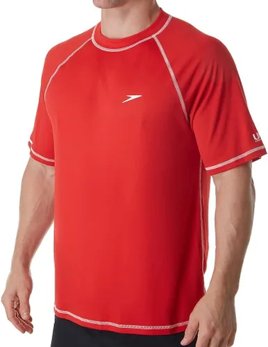 Vista 5 de Speedo - Camiseta de natación para hombre con protección UV, manga corta, ajuste holgado, fácil de ajustar Vidrio ártico suelto