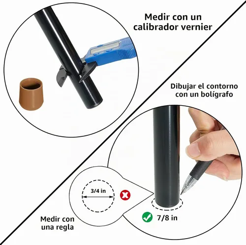 Vista 3 de 36 piezas de tapas para patas de silla plegables de 7/8 pulgadas, tapas de extremo de silla de plástico resistente, deslizadores de muebles que