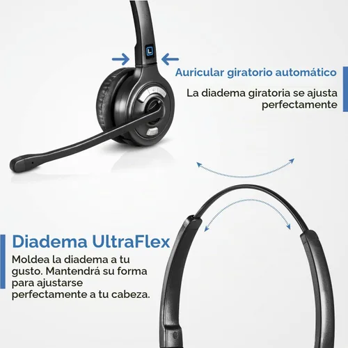 Vista 5 de Leitner LH275 Premium Lite 2-en-1 Auriculares inalámbricos DECT