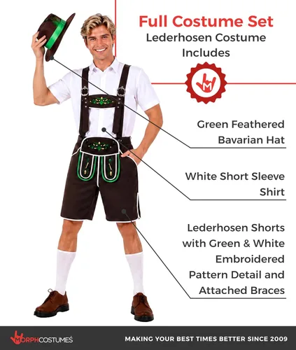 Vista 2 de fun shack Lederhosen Hombres, Traje Bávaro, Trajes de Oktoberfest Hombres