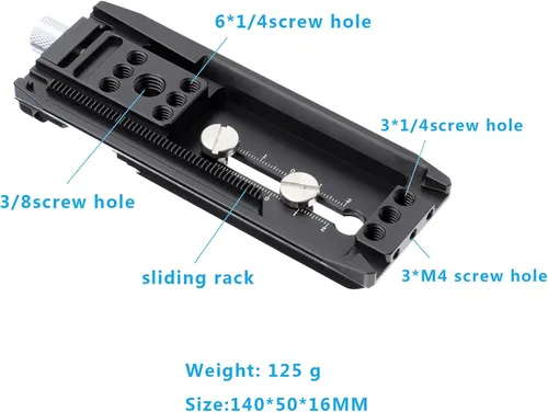 Vista 6 de Leftfoto Placa de liberación rápida para estabilizador de cardán DJI RS2/RS3/RS3-PRO/RSC2, con abrazadera estilo Arca Swiss
