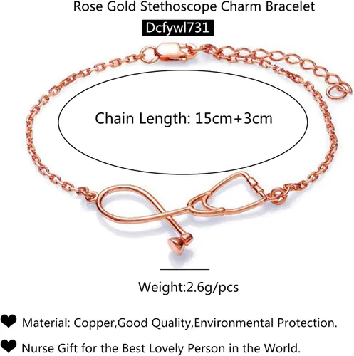 Vista 3 de Dcfywl731 Nurse Gifts for Women Silver Stethoscope Nurse Necklace Heart Initial Pendant Necklace Letter Necklace for Doctors and Nurses chrismtas
