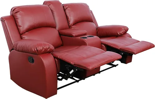 Vista 29 de Juego de muebles de cuero sintético para sala de estar, juego de sofá reclinable, sofá de dos plazas, juegos de muebles para sala de estar, sofá