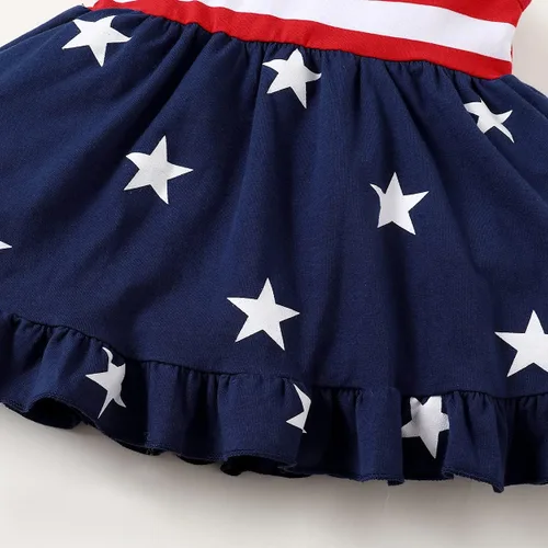 Vista 6 de LYSMuch Toddler Baby Girls 4th of July Outfit Independence Day Dress Kids American Flag Clothes