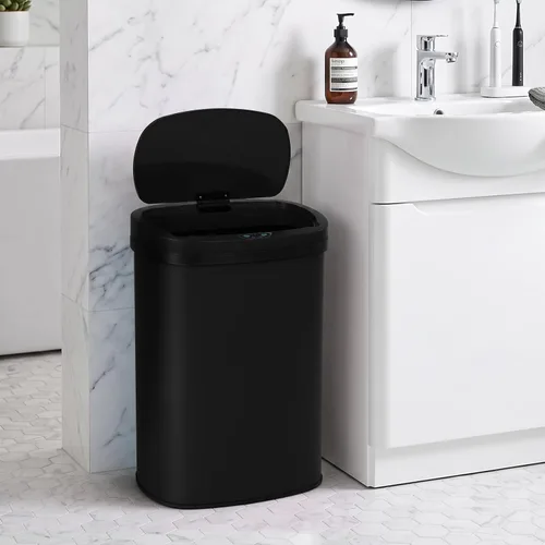 Vista 8 de BLKMTY - Bote de basura de 13 galones con tapa, sensor de movimiento, color negro Stainless Steel Garbage Cans, 50 L Automatic Touchless Kitchen
