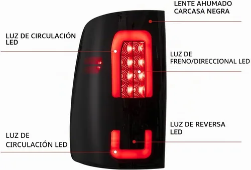 Vista 2 de HAKA TOUGH Conjunto de luces traseras LED para Dodge Ram 1500 2009-2018 Dodge Ram 2500/3500 2010-2018 2010-2018 luces traseras ahumadas negras