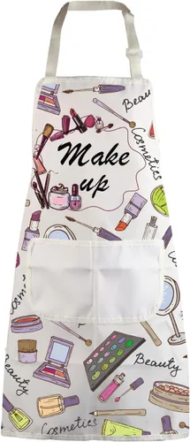 Vista 8 de MBMSO Delantales de maquillaje con bolsillos, delantal de maquillaje para artista, esteticista, regalo, cosmetología, regalo para estudiantes