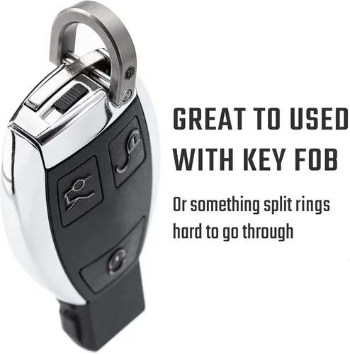 Vista 6 de KeyUnity KA17 Titanium D Ring Key Shackle, U Shape Key Ring Horseshoe Clasp for Car Fob, DIY Leather Key Organizer Keychain