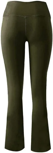Vista 5 de Wiyuqeen Pantalones de yoga acampanados para mujer, de cintura alta, cruzados, con bolsillos, con control de abdomen