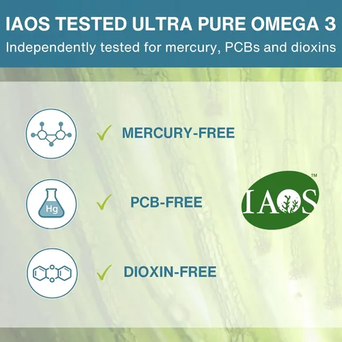 Vista 3 de Igennus - Aceite de algas vegano Omega-3, certificado por la IAOS, 400 mg de DHA y 200 mg de EPA por porción, forma de triglicéridos, apoya la salud