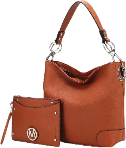 Vista 44 de MKF Collection Mia K - Bolso Hobo para mujer, de piel vegana, bolso de hombro holgado, bolso con asa superior