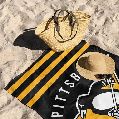 Vista 3 de Northwest NHL Pittsburgh Penguins - Toalla de playa, 30 x 60 pulgadas, rayas