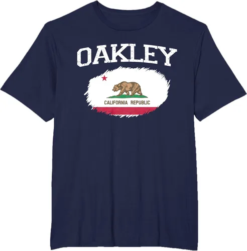 Vista 43 de OAKLEY CA CALIFORNIA Flag Vintage USA Sports Hombre Mujer Camiseta, Negro