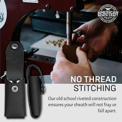 Vista 6 de American Bench Craft Estuche de cuero remachado para múltiples herramientas para Leatherman Free P2, Free P4 y Leatherman Signal - Funda de cuero