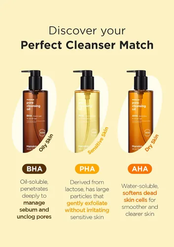 Vista 5 de Hanskin PHA - Mini juego de aceite limpiador de poros (1.01 onzas x 3) – Limpiador de aceite facial de tamaño viaje y removedor de maquillaje