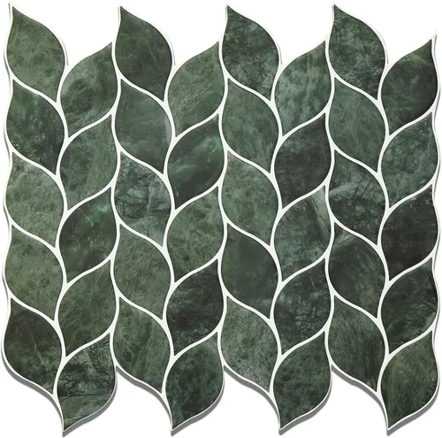 Vista 12 de Tilingview 10 piezas de azulejos de vinilo con diseño de hojas para despegar y pegar para salpicadero de cocina, azulejos autoadhesivos premium