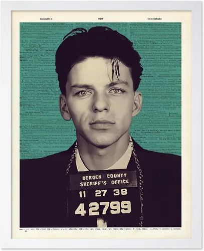 Vista 29 de Monem Art Mugshot Print - Póster retro de ojos azules de Ol' - Arte de diccionario - Diseño de pared de retrato de músico famoso - Gran decoración