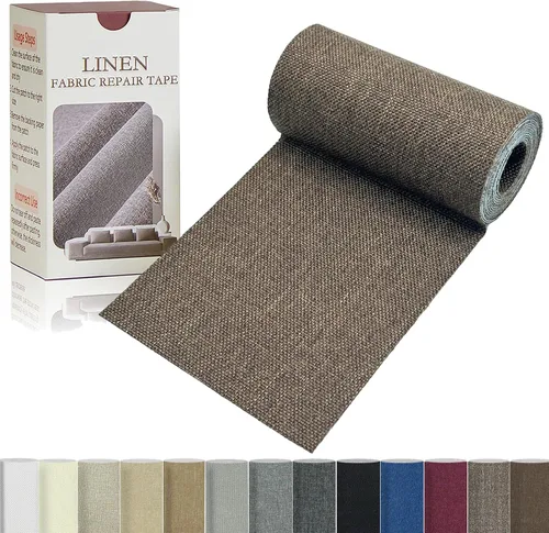 Vista 8 de Gheeidau Cinta de reparación de lino de 4 x 70 pulgadas, parche de tela de reparación de sofá autoadhesivo para muebles, sofás, cojines, sillas