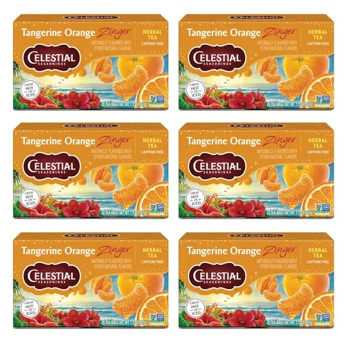 Vista 8 de Celestial Seasonings Lemon Zinger - Té de hierbas, sin cafeína, caja de 20 bolsas de té, (paquete de 6)
