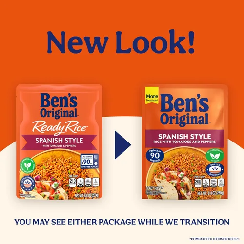 Vista 4 de BEN'S ORIGINAL - Arroz listo con sabor a arroz español, guarnición fácil para la cena, 8.8 onzas (bolsa) (paquete de 12)