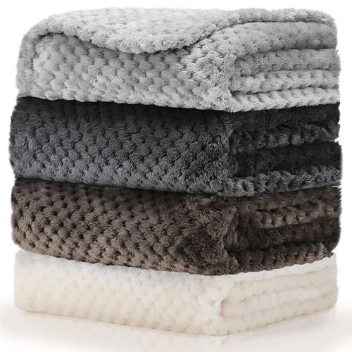 Vista 7 de Frienda Manta mullida para bebé, 4 piezas, manta mullida para niños y niñas, suave y cálida para bebés, recién nacidos, suministros de cama