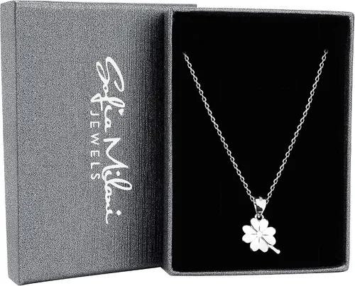 Vista 3 de Sofia Milani - Collar Mujer Plata 925 - Con Circonita - Colgante Cloverleaf - N0513, Plata esterlina, Circonia cúbica
