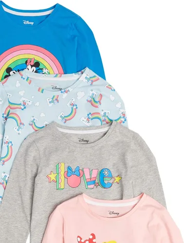 Vista 2 de Tienda Essentials Disney Marvel Star Wars Frozen Camisetas de manga larga para niñas y niños pequeños, paquete de 4