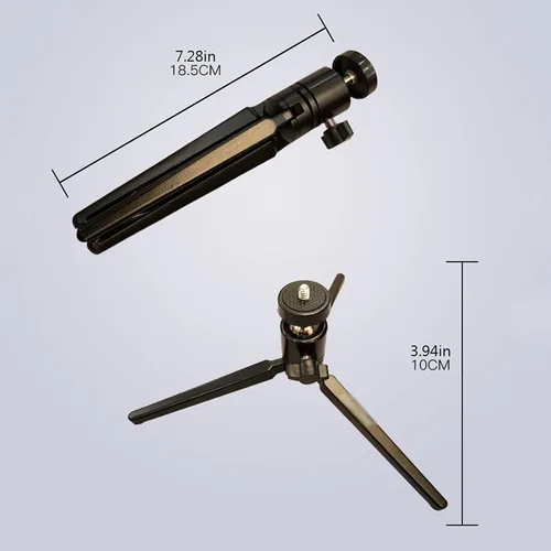 Vista 2 de HIHELO Trípode para proyector Soporte de proyector Mini trípode con cabezales giratorios de 360 grados con cabezal de bola de metal para cámara