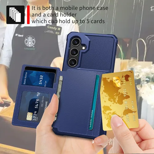 Vista 87 de Funda para Samsung Galaxy S21 Ultra con tarjetero, compatible con soporte magnético para automóvil, resistente a los golpes, resistente, suave, TPU