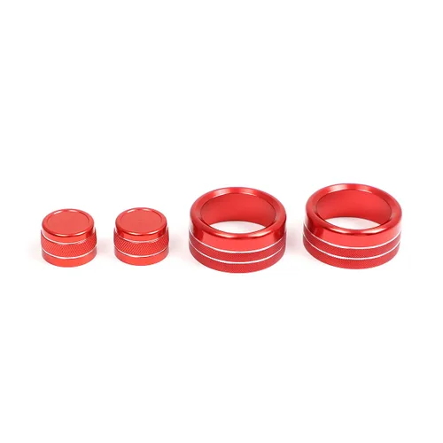 Vista 2 de Aleación de aluminio consola central de aire acondicionado Perillas Trim Car Accesorios para BMW Serie 3 E90 2005 2006 (rojo)