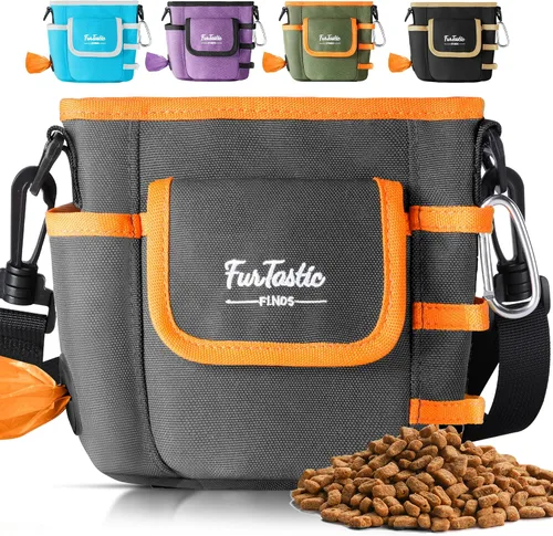 Vista 7 de Bolsa de golosinas para perros con cierre magnético de liberación rápida, bolsas de 3 vías, tela impermeable 900D, 4 espacios de almacenamiento