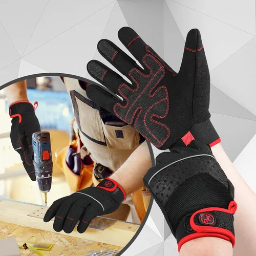 Vista 5 de MOREOK Guantes de trabajo de jardinería para hombres/mujeres [fortalece la protección de la palma] guantes protectores de utilidad guantes