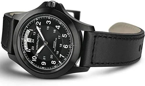 Vista 2 de Hamilton Khaki Field King esfera negra reloj para hombre