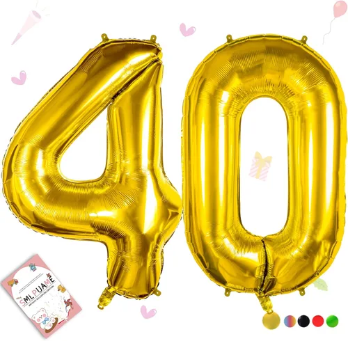 Vista 83 de Globos grandes de 40 pulgadas de números del 0 al 9, globos numéricos para decoración de fiesta de cumpleaños, globos de helio de aluminio