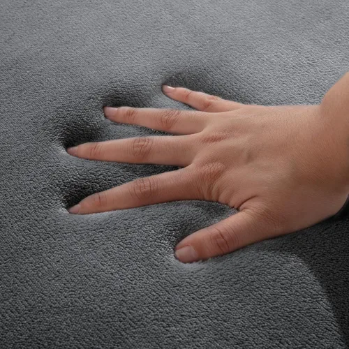 Vista 6 de BALAPET Tapete de juego de espuma viscoelástica gruesa de 74 x 50 pulgadas para corralito, tapete portátil de terciopelo súper suave para niños Gris