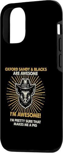 Vista 2 de iPhone 15 Pig Dad Mom Awesome - Farmer Breeder Oxford Sandy And Blacks Case
