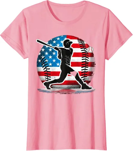 Vista 14 de Camiseta de jugador de béisbol estadounidense con bandera de Estados Unidos