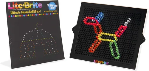 Vista 4 de Lite Brite Ultimate Classic - Paquete de recambio – Tema de celebración – 10 plantillas reutilizables – Exclusivo de Amazon, negro