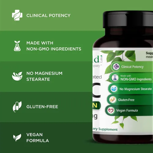 Vista 4 de EMERALD LABS NAC 600mg - N-acetil-L-cisteína - Suplemento de aminoácidos veganos que apoya la desintoxicación - 60 cápsulas vegetales
