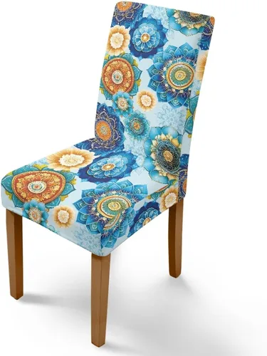 Vista 20 de Rnyleeg Juego de 1 funda para sillas de comedor con diseño de mariposa y rosa azul, elegante, suave, lavable, para cocina, hotel, ceremonia