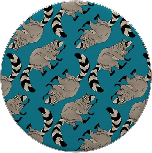 Vista 3 de Patrón de mapache de basura, panda, bosque, amante de los animales, mapache PopSockets estándar PopGrip